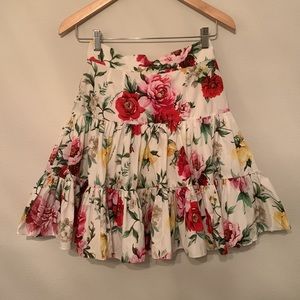 Dolce and Gabbana Floral Print Skirt